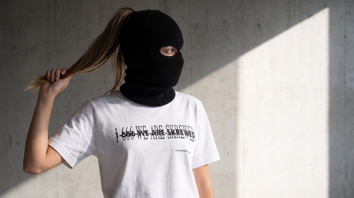 Hotline Shirt white, worn – SKREWED