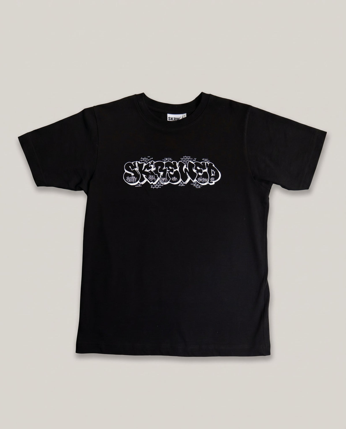 Graffiti Logo Shirt black, flat lay – SKREWED