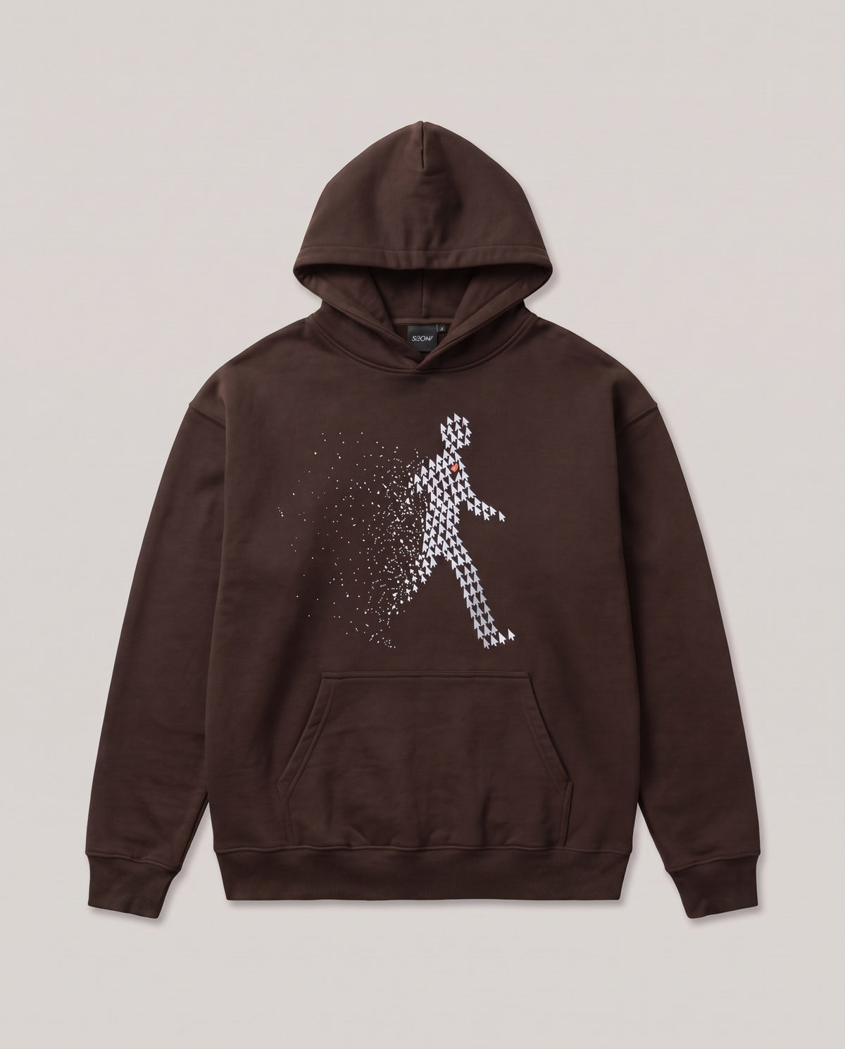 Cursored Hoodie Brown, flat lay – SKREWED