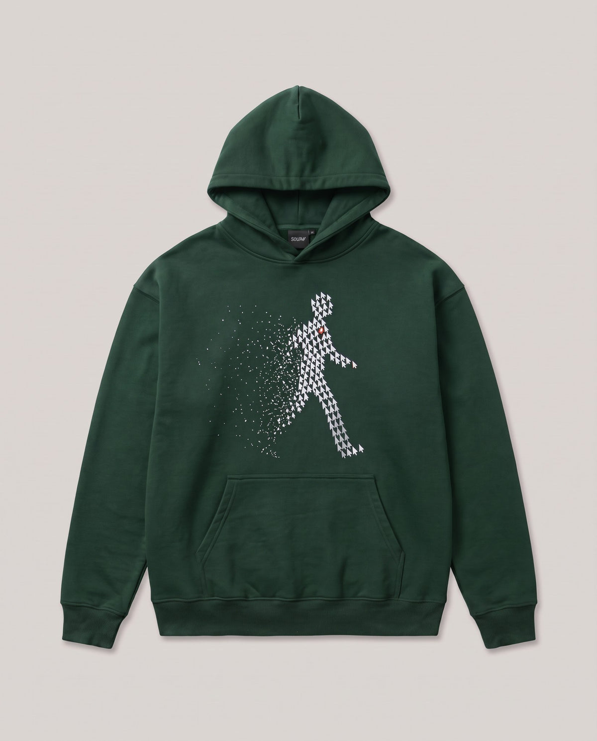 Cursored Hoodie Forest Green, flat lay – SKREWED