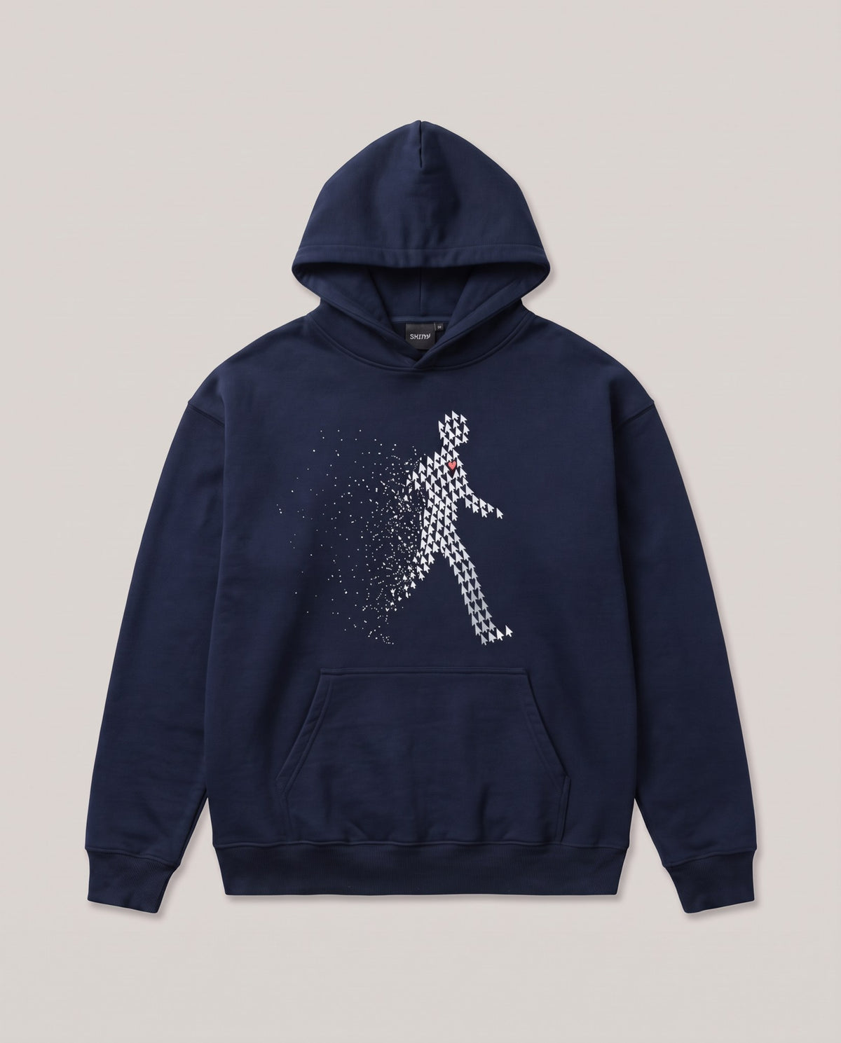 Cursored Hoodie Navy, flat lay – SKREWED