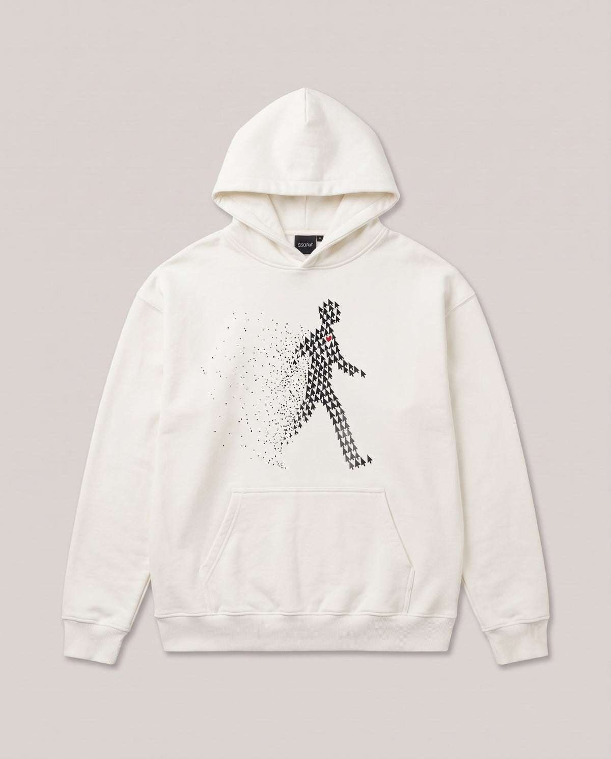 Cursored Hoodie White, flat lay – SKREWED