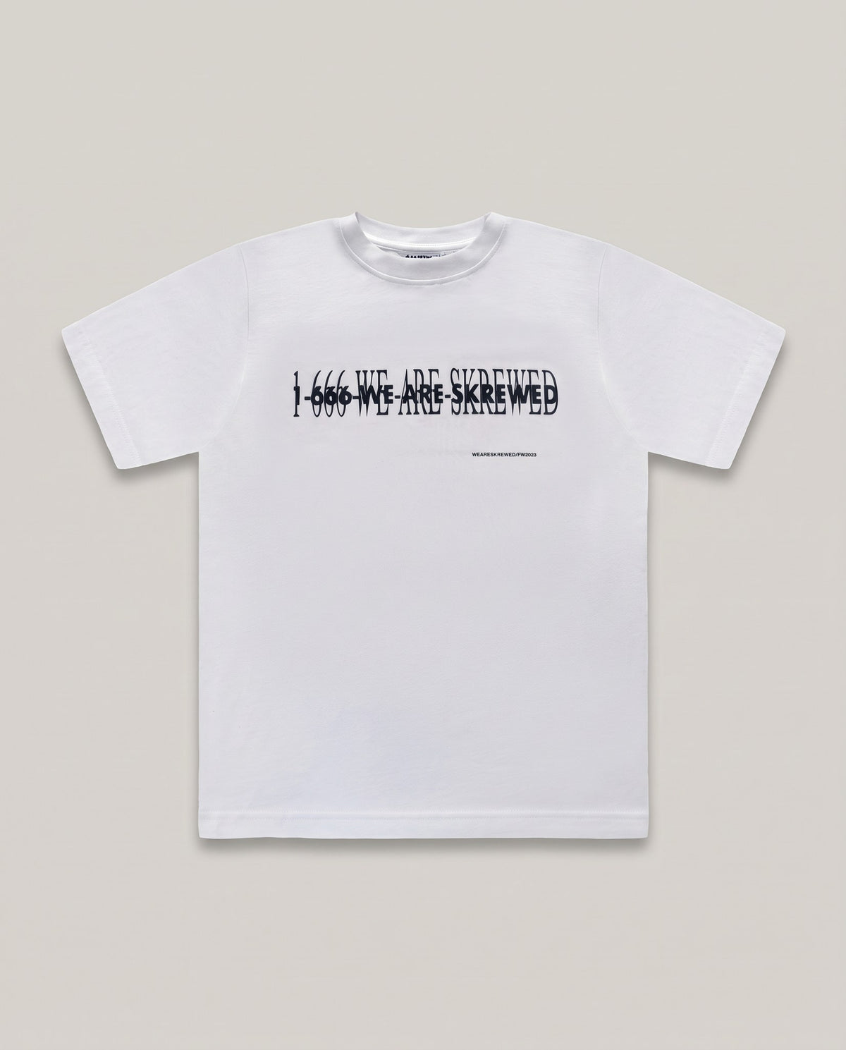 Hotline Shirt white, flat lay – SKREWED